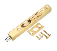 sourcing map Flush Bolt, 6-inch Stainless Steel Security Door Guard Lever Action Latch Slide Lock, Gold