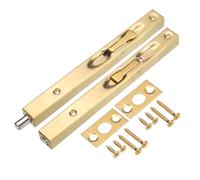 sourcing map Flush Bolt, 8-inch Stainless Steel Security Door Guard Lever Action Latch Slide Lock 2Pcs, Gold