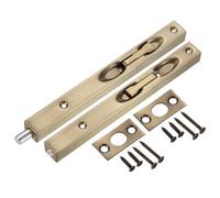 sourcing map Flush Bolt, 8-inch Stainless Steel Security Door Guard Lever Action Latch Slide Lock 2Pcs, Bronze