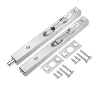sourcing map Flush Bolt, 8-inch Stainless Steel Security Door Guard Lever Action Latch Slide Lock 2Pcs, Silver
