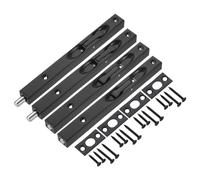 sourcing map Flush Bolt, 8-inch Stainless Steel Security Door Guard Lever Action Latch Slide Lock 4Pcs, Black