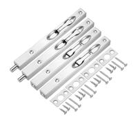 sourcing map Flush Bolt, 8-inch Stainless Steel Security Door Guard Lever Action Latch Slide Lock 4Pcs, Silver