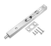 sourcing map Flush Bolt, 8-inch Stainless Steel Security Door Guard Lever Action Latch Slide Lock, Silver