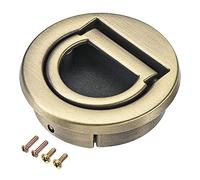 sourcing map Flush Pull Ring Handle 40.5x11mm, Plane Drawer Door Pull, Bronze Tone