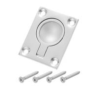 sourcing map Flush Ring Pull Handle, 1Pcs 48 x 38 mm - 316 Stainless Steel Square Recessed Door Pull with Screw, Hidden Door Latch for Marine Yacht Hatch Furniture