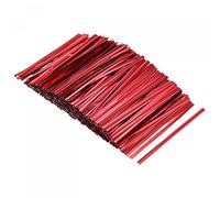 sourcing map Foil Twist Ties 3" 8cm Metallic Plastic Closure Tie for Tying Bread, Candy, Cookies, Gift Bags Arts Crafts Ties Red Pack of 750