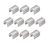 sourcing map Fold Over Crimp Caps, 100Pcs 10 x 6mm Ribbon End Clasp Tips Clamp Cord Ends for Jewelry DIY Craft Making, White Nickel