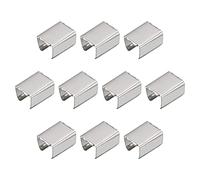 sourcing map Fold Over Crimp Caps, 100Pcs 12 x 10mm Ribbon End Clasp Tips Clamp Cord Ends for Jewelry DIY Craft Making, White Nickel