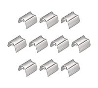 sourcing map Fold Over Crimp Caps, 100Pcs 12 x 8mm Ribbon End Clasp Tips Clamp Cord Ends for Jewelry DIY Craft Making, White Nickel