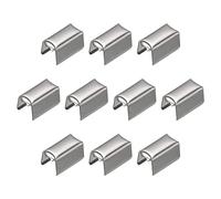 sourcing map Fold Over Crimp Caps, 200Pcs 10 x 5mm Ribbon End Clasp Tips Clamp Cord Ends for Jewelry DIY Craft Making, White Nickel