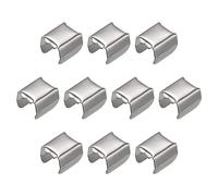 sourcing map Fold Over Crimp Caps, 200Pcs 10 x 8mm Ribbon End Clasp Tips Clamp Cord Ends for Jewelry DIY Craft Making, White Nickel