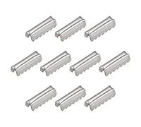 sourcing map Fold Over Crimp End Caps, 100Pcs 10mm x 2.8mm Ribbon Crimp End Fasteners for Leather Decoration DIY Accessories, Silver Tone