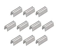 sourcing map Fold Over Crimp End Caps, 100Pcs 12mm x 4mm Ribbon Crimp End Fasteners for Leather Decoration DIY Accessories, Silver Tone