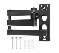 sourcing map Foldable Projector Wall Mount, Adjustable Three-Arm Dual-Axis Stand Holder with 360° Rotating Gimbal 20+20cm for 1/4" Screw for Indoor Home Office Projector Installation, Black