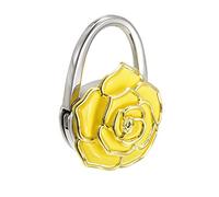 sourcing map Foldable Purse Hook - 2.64"x1.89"(LxW) Metal Portable Handbag Hanger Holder for Table Bag Storage Folding Decoration, Yellow