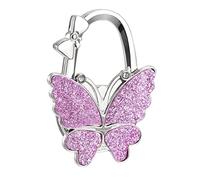 sourcing map Foldable Purse Hook - 2.83"x2.09"(LxW) Metal Portable Handbag Hanger Holder for Table Bag Storage Folding Decoration, Purple