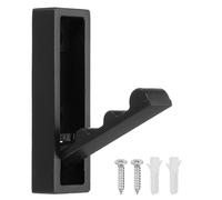sourcing map Foldable Wall Hooks, Aluminum Alloy Heavy Duty Wall Mounted Folding Coat Hooks with Mounting Accessories Space-Saving for Hanging Coat Towels Hat Bags, Rectangle, Matte Black