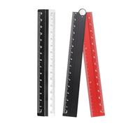 sourcing map Folding and Straight Ruler Kit 30/15cm Metric Aluminum Alloy Plastic Protractor Foldable Angle Ruler for Home Classroom Office, Black-Red