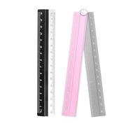 sourcing map Folding and Straight Ruler Kit 30/15cm Metric Aluminum Alloy Plastic Protractor Foldable Angle Ruler for Home Classroom Office, Pink-Silver
