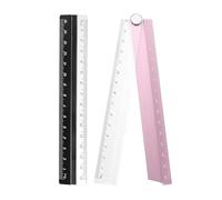 sourcing map Folding and Straight Ruler Kit 30/15cm Metric Aluminum Alloy Plastic Protractor Foldable Angle Ruler for Home Classroom Office, Pink