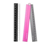 sourcing map Folding and Straight Ruler Kit 30/15cm Metric Aluminum Alloy Plastic Protractor Foldable Angle Ruler for Home Classroom Office, Red-Gray