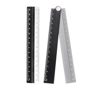 sourcing map Folding and Straight Ruler Kit 30/15cm Metric Aluminum Alloy Plastic Protractor Foldable Angle Ruler for Home Classroom Office, Black-Silver