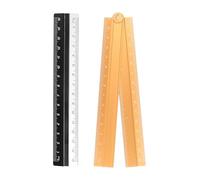 sourcing map Folding and Straight Ruler Kit 30/15cm Metric Aluminum Alloy Plastic Protractor Foldable Angle Ruler for Home Classroom Office, Orange