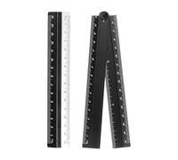 sourcing map Folding and Straight Ruler Kit 30/15cm Metric Aluminum Alloy Plastic Protractor Foldable Angle Ruler for Home Classroom Office, Deep Black
