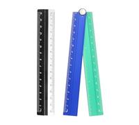 sourcing map Folding and Straight Ruler Kit 30/15cm Metric Aluminum Alloy Plastic Protractor Foldable Angle Ruler for Home Classroom Office, Blue-Green
