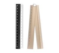 sourcing map Folding and Straight Ruler Kit 30/15cm Metric Aluminum Alloy Plastic Protractor Foldable Angle Ruler for Home Classroom Office, Khaki