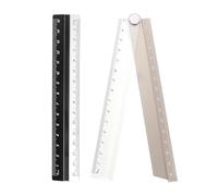 sourcing map Folding and Straight Ruler Kit 30/15cm Metric Aluminum Alloy Plastic Protractor Foldable Angle Ruler for Home Classroom Office, Gold