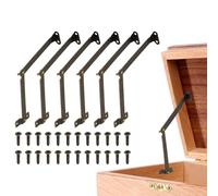 sourcing map Folding Lid Support Hinges 4.3" Rotatable Hinges Bronze 6Pcs | 180 Degree Iron Lid Stay Hinge,for Cabinet Wardrobe Wooden Jewelry Box Cupboard Storage Shelve