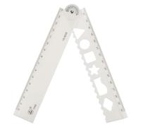sourcing map Folding Ruler 30cm Metric Polystyrene Foldable Angle Protractor Measure Measurement Measuring Tool Construction Ruler Straight Ruler for Artists Designers, White