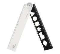 sourcing map Folding Ruler 30cm Metric Polystyrene Foldable Angle Protractor Measure Measurement Measuring Tool Construction Ruler Straight Ruler for Artists Designers, White Black