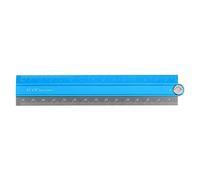 sourcing map Folding Straight Ruler 30cm Metric Aluminum Alloy Ruler with Angle Line Geometric Measuring Tool for Children Architects Study Classroom Office, Cornflower Blue