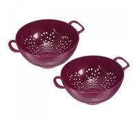 sourcing map Food Colander with Handle 2Pcs, Plastic Washing Vegetables Basket, Rice Wash Sieve Rice Washer Strainer Drain Basket for Vegetable Fruit-Purple