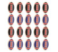 sourcing map Football Beads for Bracelet, 19mm Enamel Alloy Sports Craft Ball Beads Rugby Football Charm for Necklaces Bracelets DIY Crafts Football Party Favors,Pack of 20,Black,Blue Red