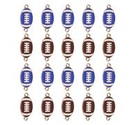 sourcing map Football Charm for Jewelry Making, 28mm Enamel Alloy Rugby Ball Game Sports Charm Pendants for Bracelet Necklace Earrings DIY Crafts,Pack of 20,Dark Brown,Dark Blue