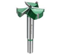 sourcing map Forstner Drill Bit 1-3/4" (45mm) Carbide Upgraded 3 Flutes Wood Hinge Drill Bits Opener Cutter for Hole Drilling Woodworking, Green