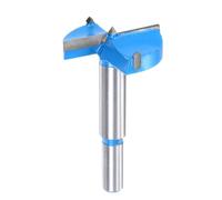 sourcing map Forstner Drill Bits 1-3/4 inch / 45mm Round Shank 2/5 inch, Carbide Forstner Bit Woodworking Hole Opener Cutter Tool for Wood Drilling/Cabinet Hinges, Blue