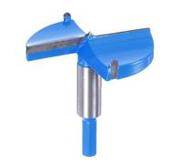 sourcing map Forstner Drill Bits 85mm (3 11/32") Hex Shank 3/8 inch, Carbide Forstner Bit Woodworking Hole Opener Cutter Tool for Wood Drilling/Cabinet Hinges, Blue