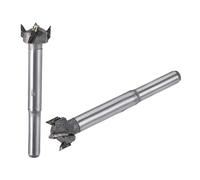sourcing map Forstner Wood Boring Drill Bits 15mm 16mm Dia. Hole Saw Carbide Alloy Steel Tip Round Shank Cutting for Hinge Plywood Wood Tool 2in1 Set