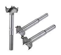 sourcing map Forstner Wood Boring Drill Bits 22mm 23mm 24mm Dia. Hole Saw Carbide Alloy Steel Tip Round Shank Cutting for Hinge Plywood Wood Tool 3in1 Set