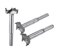 sourcing map Forstner Wood Boring Drill Bits 24mm 25mm 26mm Dia. Hole Saw Carbide Alloy Steel Tip Round Shank Cutting for Hinge Plywood Wood Tool 3in1 Set