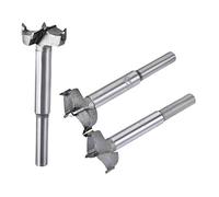 sourcing map Forstner Wood Boring Drill Bits 25mm 26mm 27mm Dia. Hole Saw Carbide Alloy Steel Tip Round Shank Cutting for Hinge Plywood Wood Tool 3in1 Set