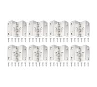 sourcing map Four Fold Hinge 1.61x0.59 Iron Retro Chest Hinge Silver 8 Pcs