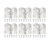 sourcing map Four Fold Hinge 41x15mm Iron Retro Chest Hinge Silver 8 Pcs