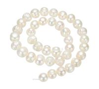 sourcing map Freshwater Pearl Beads, 10-11mm Potato Shape Gemstone Beads 0.8mm Hole Pearl String for DIY Necklace Bracelet Chain Earring Jewelry Making, White
