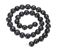 sourcing map Freshwater Pearl Beads, 10-11mm Potato Shape Gemstone Beads 0.8mm Hole Pearl String for DIY Necklace Bracelet Chain Earring Jewelry Making, Black