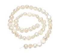 sourcing map Freshwater Pearl Beads, 4-5mm Irregular Shape Side Hole Gemstone Beads 0.8mm Hole Pearl String for DIY Necklace Bracelet Chain Earring Jewelry Making, White